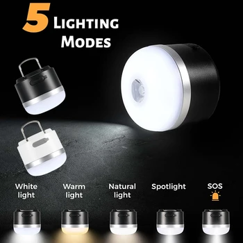 5 Moduri de Lumina LED-Cort de Lanternă Reîncărcabilă Camping Light Power Bank cu Rază Lungă de lumina Reflectoarelor Magnetic Agățat Lanterna Lumina de Pescuit