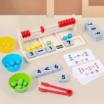 Jucărie Din Lemn 3 In 1 Abac Devreme Matematica De Învățare De Numărare Numere Calcularea Margele Abacus Montessori Pentru Copii Jucarii Educative Cadou