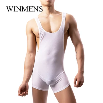 Bărbați Elastice din Nylon Sport Salopeta de Vară pentru Tineret de Funcționare Fitness Body Antrenor Modelarea Costum Adult Salopetă-O singură Bucată Pijamale