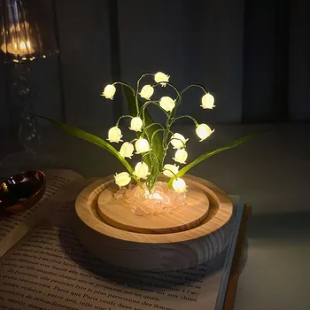 Moda Clopot Orhidee Lumina De Noapte Decor Rustic Desktop Lumină Ambientală Pentru Dormitor
