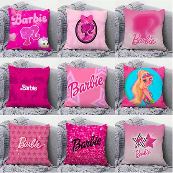 45X45Cm Barbie Roz Perna Moale Pătrat Ins Canapea Dormitor Perna de Somn Masina Perna de Desene animate Drăguț Prințesă Moale, Tetiera Set de Cadouri