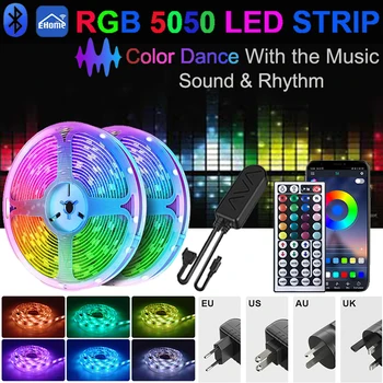 Bluetooth Lumini Benzi Condus de Sincronizare Muzică Banda Rgb 5050 Led Strip de Control Inteligent 44key Rgb Neon Benzi de Perete Decor Cameră