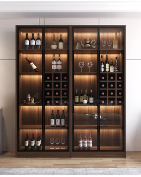 Cabinet de vin, perete care se confruntă camera de zi, usa de sticla vitrina, mici high-end de depozitare de uz casnic și cabinet de stocare