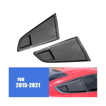 Aspect Fibra de Carbon 1/4 din Spate Partea de Aerisire Trimestru Fereastra Jaluzele Obturator Capac Ornamental pentru 2015-2022 Ford Mustang