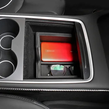 Noi 2022 Auto Interioare Auto Cotiera Centrală Cutie De Depozitare Consola Centrala Flocking Organizator Pentru Tesla Model 3 Y Containere