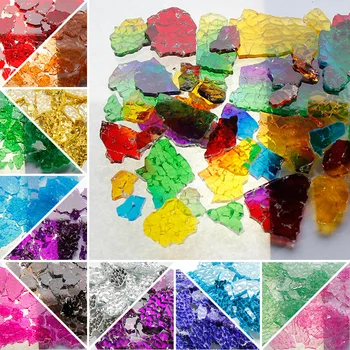 Colorate de Gheață Sparge Fragmente de Cristal Mozaic Creative DIY Manual de Arta Mozaic Colorate, Sticlă Securizată Transparentă Particule 100g