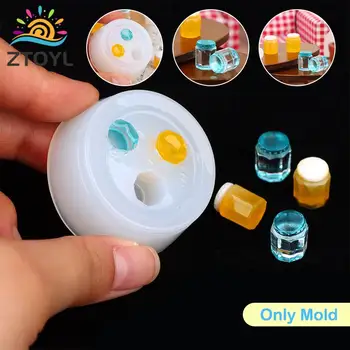 Mini Mucegai 1:12 casă de Păpuși în Miniatură Băutură Poate Oală de Miere Sticla de Bautura DIY Mucegai Silicon Papusa Casa Decor Acasă(Numai Mucegai)