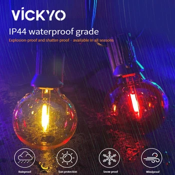 VICKYO G40 LED-uri Colorate în aer liber Șir de Lumini C9 Decor Șir de Lumină Impermeabil Pentru Crăciun Dormitor în aer liber, Grădină Decor de Lumină
