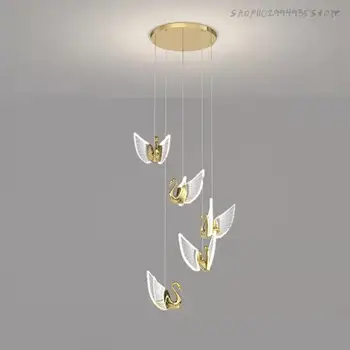 2023 Noi Nordic de Lux de Designer Candelabru Acrilice Swan Lampa LED Restaurant Noptiera Bar Fundal Decorare Perete Pandantiv