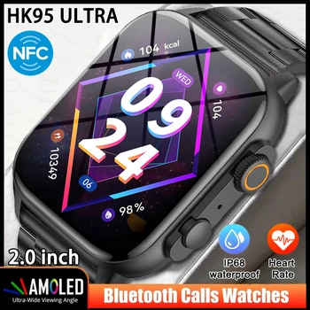 2023 HK95 Ultra Smartwatch Bărbați Femei NFC, Ecran AMOLED Ceas Inteligent Bluetooth Apel de Oxigen din Sange, Rata de Inima Sport Ceas rezistent la apa