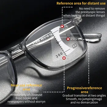 Ultralight Multifocală Progresivă de Înaltă definiție Ochelari de Citit Departe Nea Prezbiopie Ochelari de vedere Femei, Bărbați Dioptrie +1.0 +4.0
