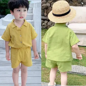 Baieti haine Seturi de Vara Baby Girl Pantaloni Culoare Solidă Copii Costume de Bumbac Băiat de îmbrăcăminte Pantaloni Seturi pentru Copii Tinutele