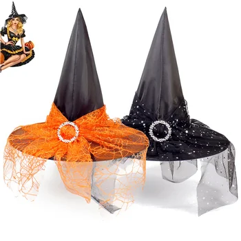 Halloween Epocă Pălării De Vrăjitoare Dantela, Voaluri, Pălării De Vrăjitoare De Halloween Rochie De Până Cosplay Costum Accesorii Consumabile Partid Cadouri