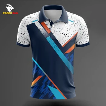 Noi Uscare Rapidă Tenis de Masă Haine Barbati Tricou T-shirt Cu Logo-ul de Imprimare de Badminton pentru Femei de Moda Costume de Rever Tricou Polo Sport