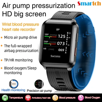 P60 Smartwatch Pompa De Aer Airbag Adevărat Tensiunii Arteriale De Oxigen Temperatura Monitor De Ritm Cardiac Medicale Tensiometru Ceasuri Inteligente