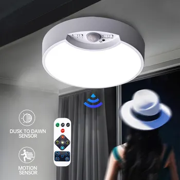 LED-uri Senzor de Lumina Plafon cu Senzor de Mișcare USB Reîncărcabilă cu Telecomanda Estompat pentru Dulap, Duș Scări de Depozitare Hol