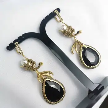 Industria grea geometrice black diamond cercei pentru femei premium sentiment de epocă personalitate șarpe de aur cercei gheare de pasăre
