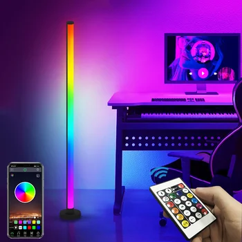 RGBIC Muzică de Control de Sunet 1.2 M Lămpi de Podea Culoare Lumina LED-uri App Control de la Distanță de Preluare Voce Ritm Lumini Bar pentru Sala de Jocuri de noroc
