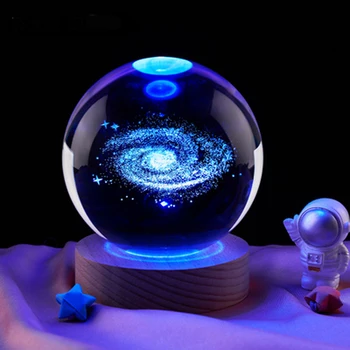 Sistem Galactic 3Dengraved glob de cristal lumina de noapte băieți fete prieteni ziua de nastere cadou de Crăciun de decorare dormitor