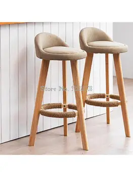 Nordic bar scaun de uz casnic din lemn masiv scaunul din spate scaun înalt scaun de bar recepție scaun înalt scaun pentru bar
