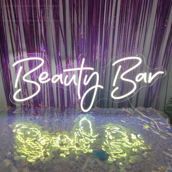 Beauty Bar Lumina de Neon Semn de Afaceri Semne de Bar Pub Perete Cameră de Decorare Arta de Scrisoare de Afaceri Panou LED Decor Lumini de Noapte