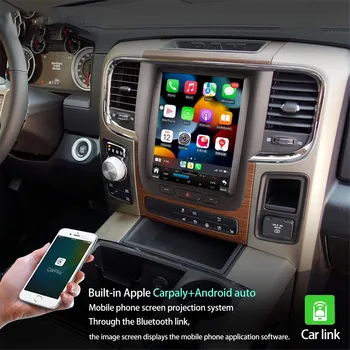 Pentru Dodge Ram Pickup 1500 2013-2018 Inteligent Multimedia Player Video, GPS, Radio 4G Navigare CarPlay 8+256G Android 12 Tesla Stil