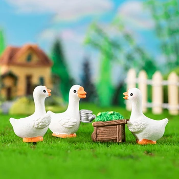 Miniatura Figurina Animal Drăguț Gâscă Păpuși Micro Zână Grădină de Meserii DIY Model de Jucărie Pentru Decorarea Acasă Decor Birou Cadouri Noi