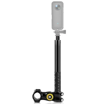 Motocicleta Selfie Stick Ghidon Camera Bracket 27.9-113.5 cm Lungime Reglabilă cu 1/4Inch Șurub pentru INSTA360 X2/X3