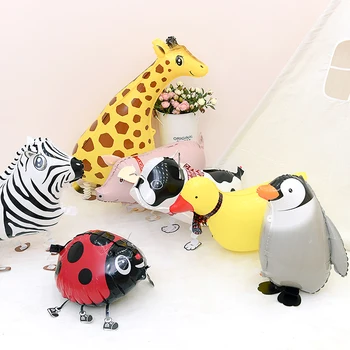 3PCS Drăguț Animal Mare, de Mers pe jos Baloane Folie Câine Cangur Girafa, Pinguin Rață Baloon Pentru Copilul Fericit Ziua de nastere Decoratiuni Favoruri