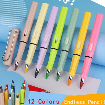 24buc 12 Culori Pictura de Arta Creioane Nelimitat de Scris Creion Erasable Colorate, Stilou Fără Cerneală Stilou Copii Kawaii Papetărie