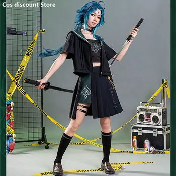 Xiao Colegiul Geomantic Mână Rochie JK Fusta Joc Genshin Impact Costume Cosplay Anime Femeile Rol Joaca Haine pentru 2023 S-XL Nou