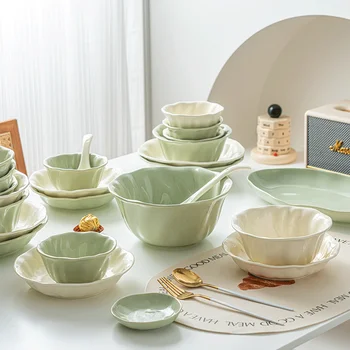Cina Set Tacamuri Din Ceramică Albă, Ustensile De Bucătărie Placa De Obiecte De Lux Conjunto De Pratos Para Jantar Completo Decor Acasă