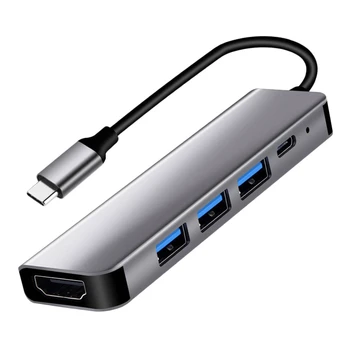Tip C Compatibil HDMI 4K-C USB 3.0 Adaptor Hub pentru MacBook Samsung S8 Dex Huawei P30 Doc Xiaomi 10 Proiector TV