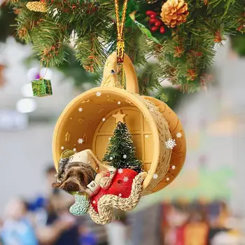 Ornamente pentru Bradul de crăciun Ornamente de Vacanță Festive Acrilice Câine Ornamente pentru Casa Masina Rucsac Decor Adorabil de Crăciun