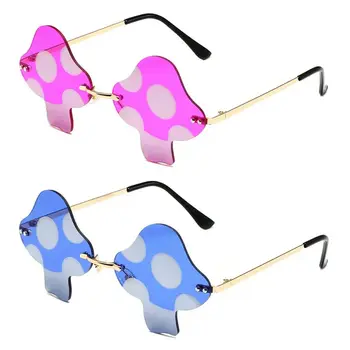 Ciuperci ochelari de Soare de Formă Neregulată, fără rame, Ochelari de Soare la Modă, Distractiv ochelari de Soare pentru Femei Barbati Petrecere de Halloween Cosplay Ochelari