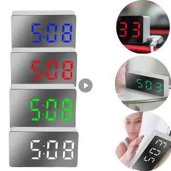 Mini Timer Mut Decorative Ceas De Birou Acasă Oglindă Ceas De Sincronizare Ceasuri De Masa Pentru Copii Inteligente Electronice Ceasuri Modul De Noapte Usb