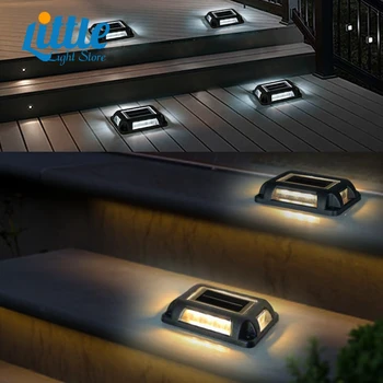 Alb cald LED Solar Pas Lampa Calea Scara de Grădină în aer liber Lumini Impermeabil Balcon Lumina Decor pentru Terasa Scara Gard Lumina
