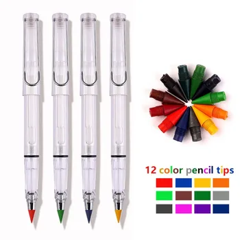 Noi Transparente Veșnică Creioane 12 Culori Creion Sfat Infinit Scris Tehnologie Inkless Erasable Stilou pentru Copii Cadou de Papetărie