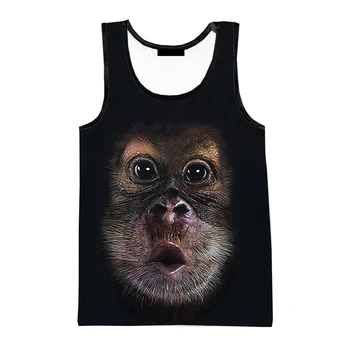Maimuta Gorila 3D Imprimate Topuri Rezervor Nou Moda Barbati Vara Vesta Femei Ocazional fără Mâneci T-shirt Streetwear Topuri Supradimensionate