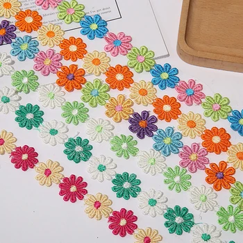 1Yard 2,5 cm 33Styles Brodate Colorat Daisy Floare Dantelă Asieta DIY Manual de Tricotat, de Cusut Haine Textile Panglică Mozaic