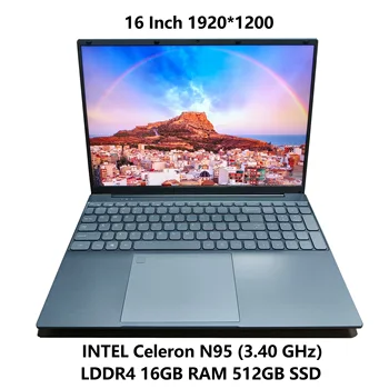IKIA 16 inch, 1920*1200 IPS Laptop INTEL Celeron N95 3.4 GHz Intel UHD Grafică 16EU 1.20 GHz, 16GB RAM 512GB SSD Laptop-uri de Jocuri