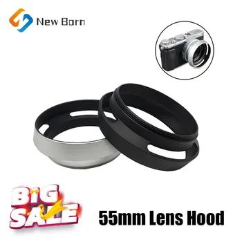 55mm Metal Camera Lens Hood cu Unghi Larg Lente Protector de Acoperire Pentru Fuji Canon EOS Sony Pentax Olympus Nikon D5600 D5300 D7500 DSLR