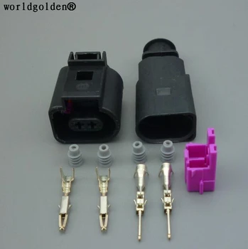 Worldgolden 2 Pin mod de 1,5 mm 1J0973802 1J0973702 Auto senzor Temp plug deflație supapa plug rezistent la apa cablu Electric conector
