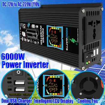 3000W Masina Invertor de Putere LED Tensiune de Capacitatea de a Afișa Transformator Convertor 12V la 220V/110V Dual USB Invertor Auto Aparate