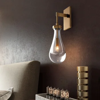 sticlă de lampă de perete modernă cu led-uri lumini dormitor decor negru în aer liber de iluminat lămpi de perete rustic de interior lumini de perete de pat lampă de perete