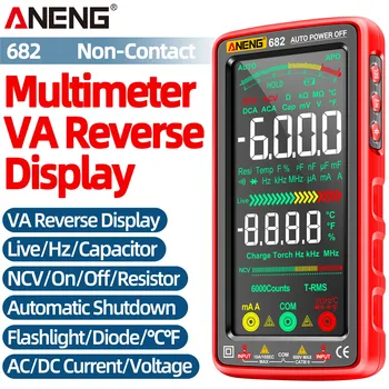ANENG 682 Inteligent Multimetru Mare Ecran Color AC/DC Ampermetru Tester de Tensiune Reîncărcabilă Ohm Tester Diode Instrumente pentru Electrician