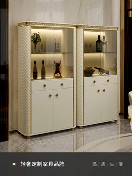 Lumina de lux pahar de vin cabinet de perete restaurant dulap Italian high-end camera cabinet partea cabinetului