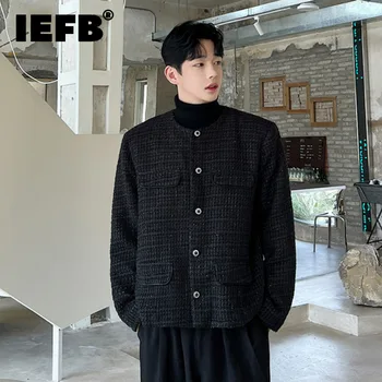 IEFB Slim Barbati Sacouri cu Maneci Lungi Tricot Strat Premium Top Casual sex Masculin Sacou Stil coreean Guler Costum Haina Tendință Nouă 9C2249