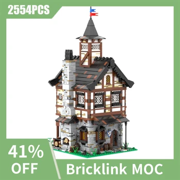 2554pcs MOC Europene Street View Medieval Tudor Clădire Casă de idei creative DIY Retro copil Jucărie Cadou de Ziua blocuri