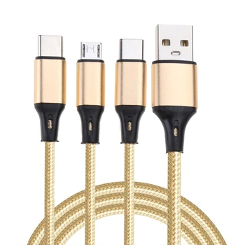 Multi Cablu de Încărcare USB-C Splitter Cablu 3 in 1 de Încărcare Rapidă Cablu cu 2 Tip C 1 MicroUSB Masculin Port pentru Telefoane Tableta 24BB